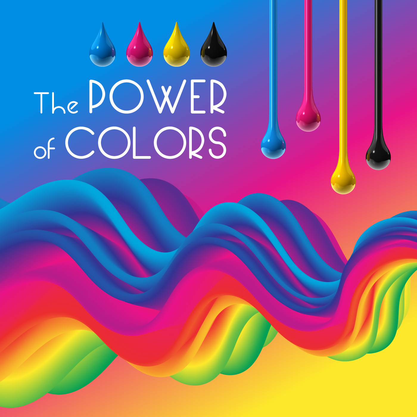 La potenza di un arcobaleno fluido di colori per rappresentare la qualità del materiale di consumo